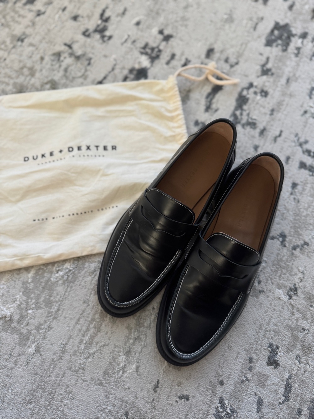 Duke & Dexter Mens Wilde Black Penny Loafer 10